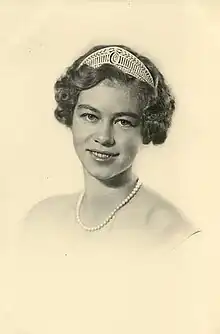 Princess Frederica of Hanover (c. 1930–36) wearing the Prussian tiara.