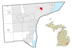 Location within Wayne County