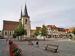 Market square with the Church of Saint Kilian