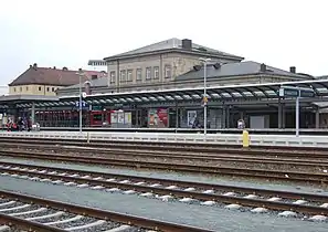 The station building seen from the track side