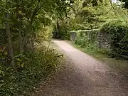 With a tree in the foreground and ivy growing on the east parapet wall to the right, the view across the bridge is quite idyllic.