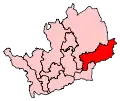 A medium-sized constituency located in the east of the county.