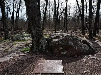 The highest natural point in the U.S. state of Missouri at 1,772 feet.