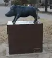 Bronze Razorback donated by Alpha Delta Pi sorority