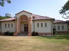 Art building, with owl columns, 1920s