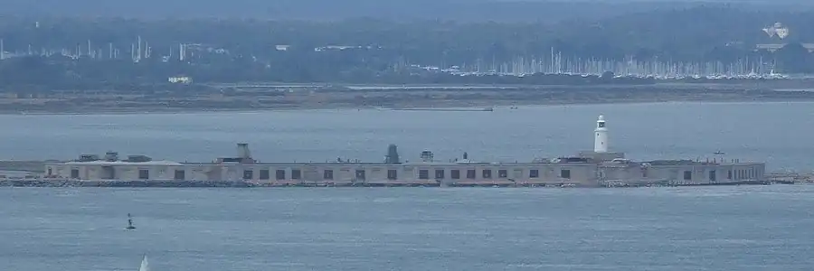 Image 24Hurst Castle seen from The Needles (from Portal:Hampshire/Selected pictures)