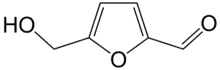 Structural formula of hydroxymethylfurfural