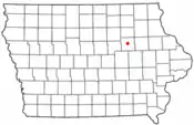 Location of Waterloo, Iowa