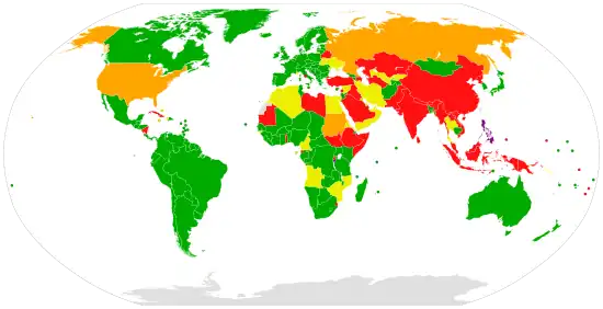 Map showing ICC member states