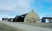 The old stone church, August 2002, prior to being torn down in 2006