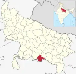 Location of Chitrakoot district in Uttar Pradesh