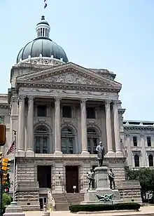 Image 6The fifth Indiana Statehouse in Indianapolis built in 1888 on the site of the third statehouse (from History of Indiana)