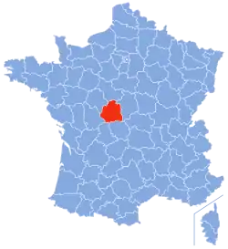 Location of Indre in France