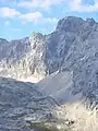 The Inner Höllentalspitze, Brunntalgrat and hut (from Gatterl)