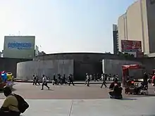 View of outside entrance of Metro Insurgentes at the Insurgentes Glorieta roundabout.