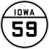 Iowa Highway 59 marker