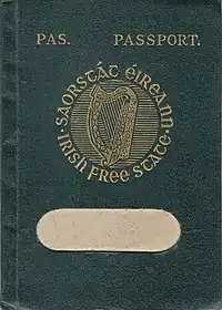 Irish Free State passport cover as issued 1927 (holder's name removed)