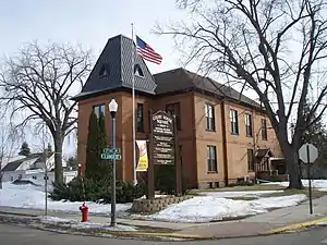 The original Isanti County Courthouse in Cambridge