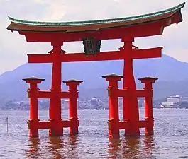 A Shinto torii at Itsukushima, Japan