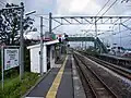 A view of the platforms and tracks.