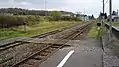 The level crossing for passengers between the platforms in October 2017