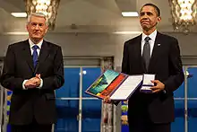 Barack Obama with Thorbjørn Jagland