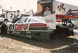 Three-quarter view of the IMSA GTP Jaguar XJR-9