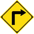 Sharp curve to the right