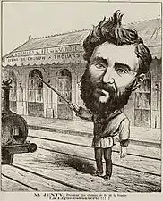 Caricature of Charles Jenty by J B Humbert  in the 14 August 1873 issue