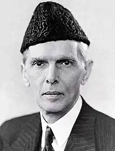 A view of Jinnah's face late in life