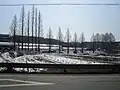 Snow-coated fields of Joam in spring