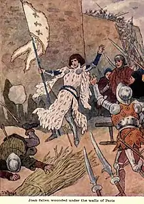 Joan of Arc wounded in battle