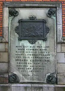 Plaque at Caroli Church, Malmö