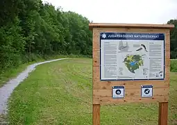 Reserve sign at Ängbybadet