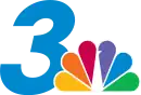 An italicized geometric sans serif 3 next to the NBC peacock