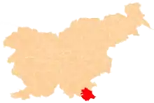 The location of the Municipality of Črnomelj