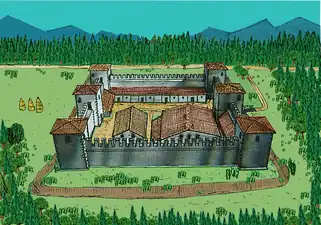 Artist’s impression of the road fort of Schaan (LI)