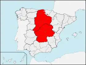 The regions of Old Castile and New Castile (1833 until the early 1980s).