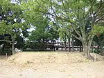 A low earthen platform.