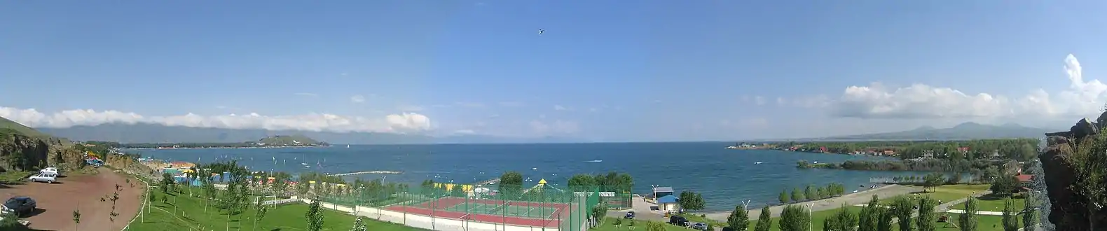 View from the northeastern shore near the city of Sevan