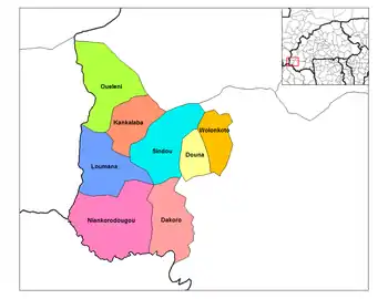 Kankalaba Department location in the province