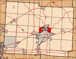 Location in Licking County