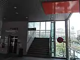 Staircase and a lift to the station. All of the BRT stations are OKU-friendly. Sunway Lagoon can be seen in the background.