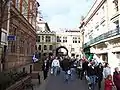 The High Street passes under the Stonebow and Guildhall