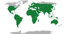 Range of the lizards, all species.