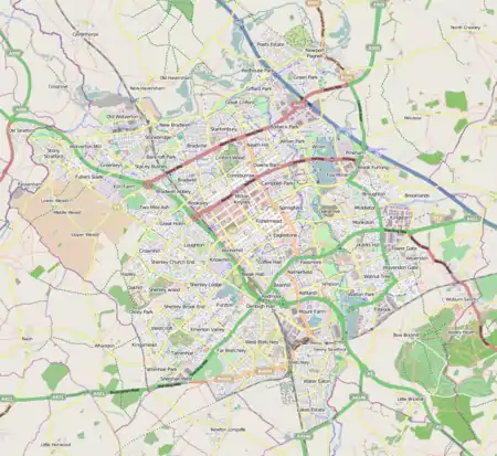 A map of Milton Keynes area showing location of hoards