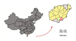 Location in Hainan