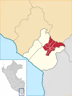 Location of Tarata in the Tacna Region