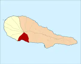 Location of São Caetano within the municipality of Madalena, Pico Island