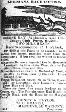 SPRING DAY 2, Louisiana Race Course 1838